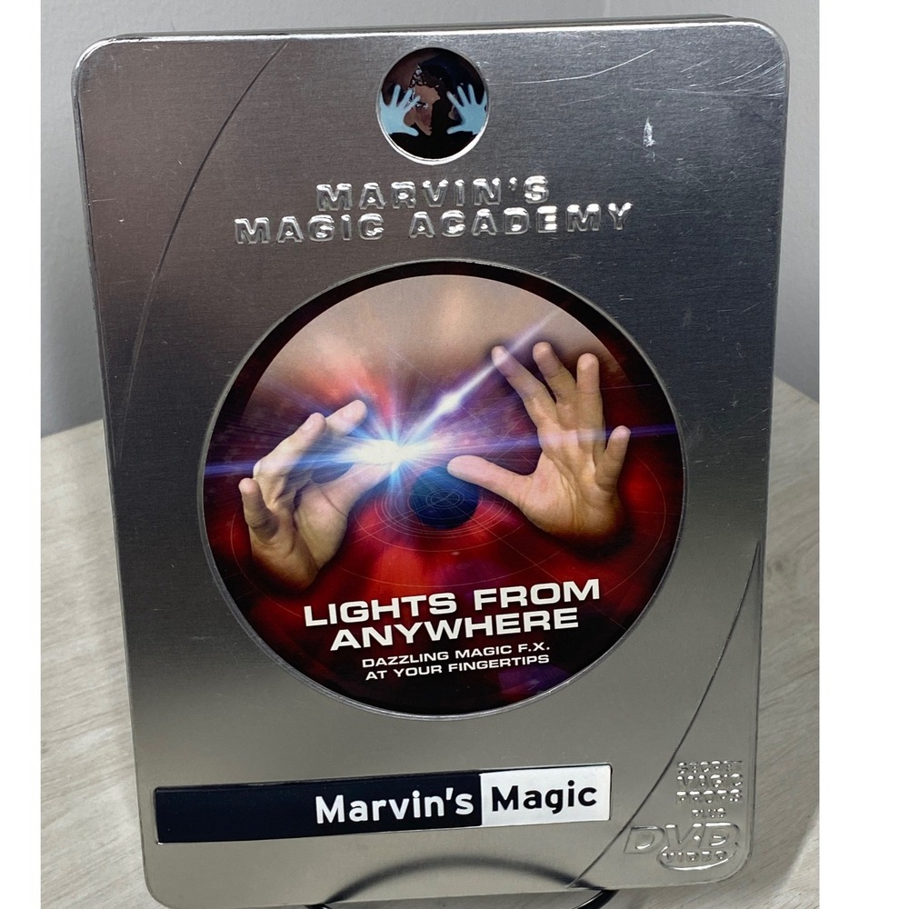 RARE Marvins Magic Academy Lights From Anywhere DVD Magic Kit Collectors Tin